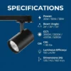 4-wire-track-lighting-150LM 4 wire track lighting - BOJO Phoenix 4 Wire Commercial COB LED Track Light Spotlight 150Lm/W