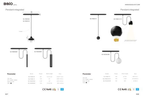 DC48V Integrated Track Pendant Light - DC48V Integrated Track Pendant Lights (Bojo Roc 360 Series)