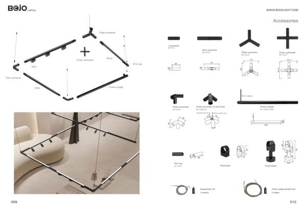 DC48V Cylinder Track System - DC48V Cylinder Track Lighting System (Bojo Roc 360 Series)