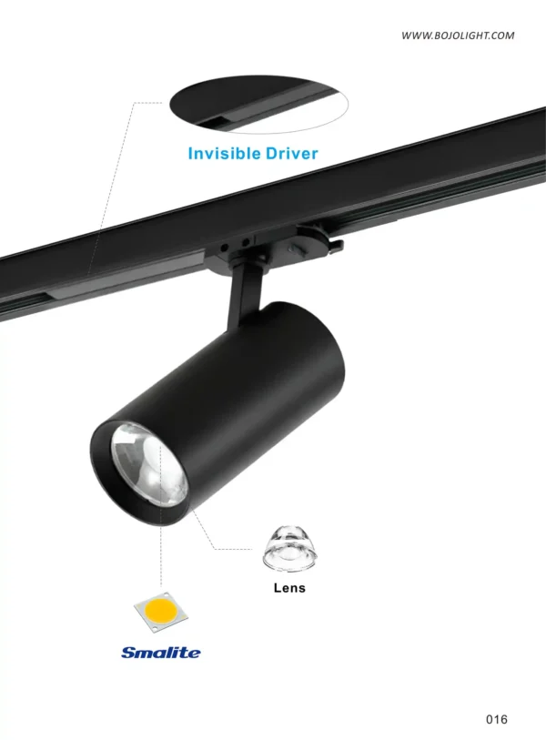 2025-2026箔晶外贸图册-251112 (28) Model & Wattage - BH Series Cold Forging Commercial Track Light (4 Wires / 100lm/W) - BJ-BH440-S (40W / 85*120mm)