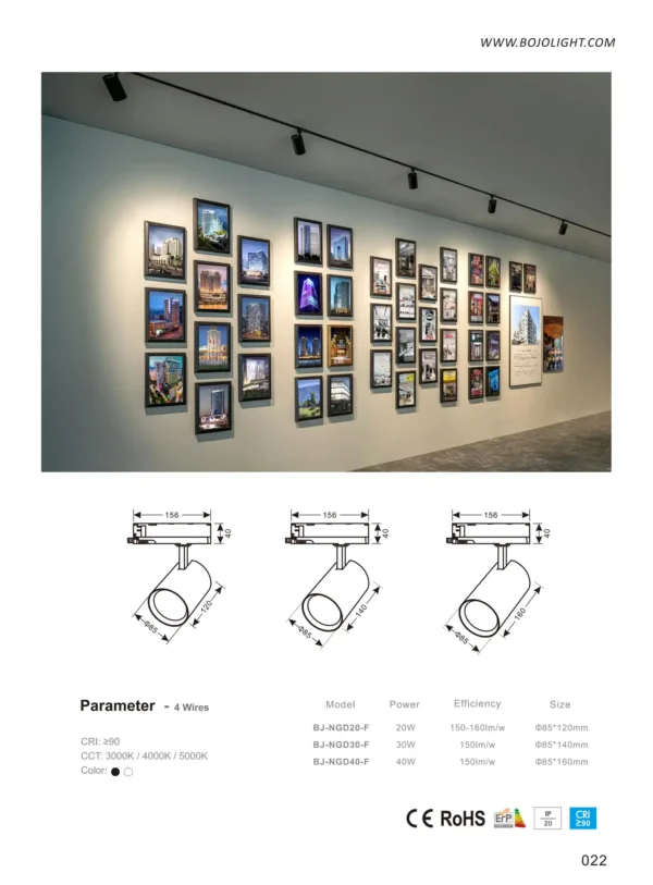 High Lumen LED Track Light - Extra High Lumen 4-Wires LED Track Light (≥150lm/W Energy Saving)