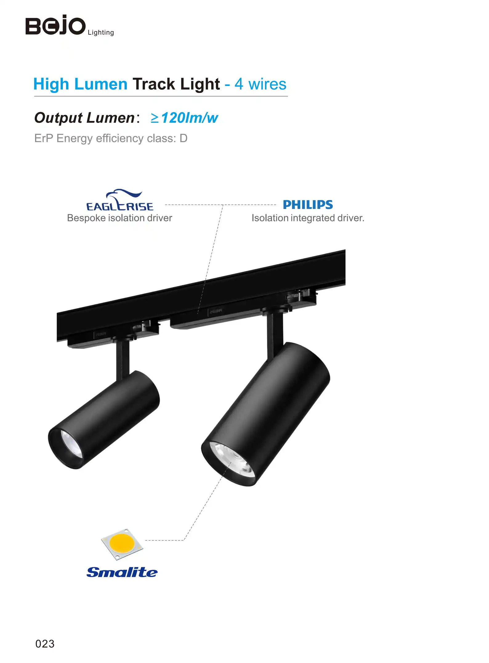 BOJO High Lumen 4-Wires Track Light Specifications