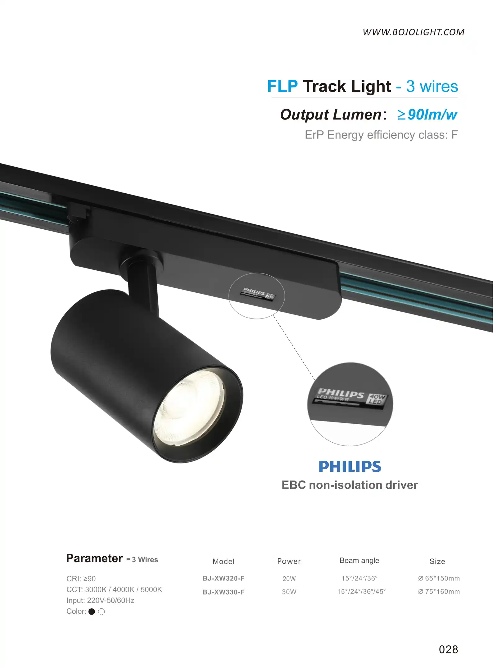 BOJO FLP Series 3-Wires LED Track Light