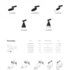 Model & Specification - Tiny Series 11mm Mini & Zoomable Magnetic Spotlights (24V) - BJ-K605009 (2.4W Conical Luminous Base / Φ40*70mm)