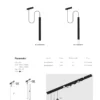 Model & Specification - Tiny Series 11mm Slim Cylinder Tube Magnetic Pendants (24V) - BJ-K6050015 (2.4W Slim Tube with Acrylic Base 36° / Φ14*174mm)
