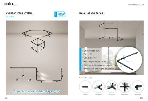 DC48V Cylinder Track System - DC48V Cylinder Track Lighting System (Bojo Roc 360 Series)