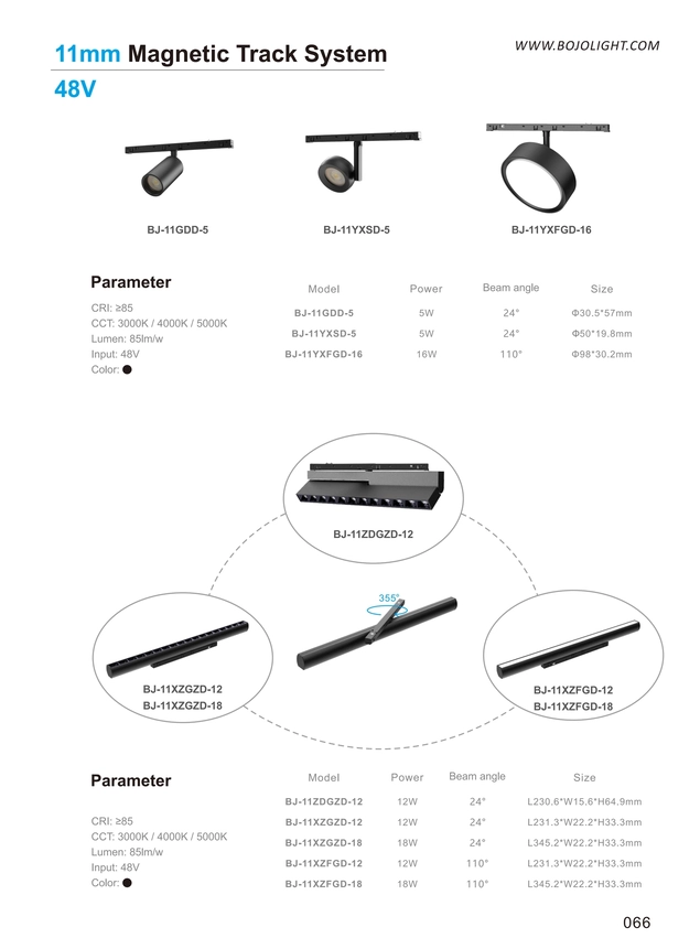 11mm Magnetic Track System 48V (Spots, Downlights & Linears)