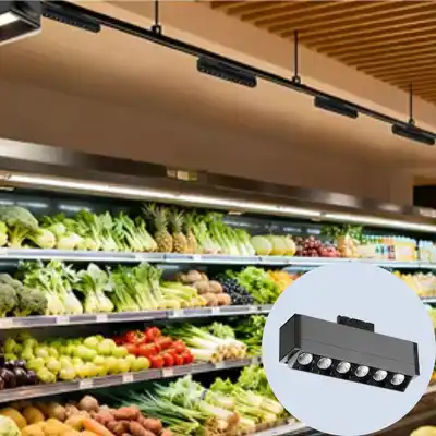 BOJO Double Asymmetric Linear Track Lighting for Supermarket Aisles