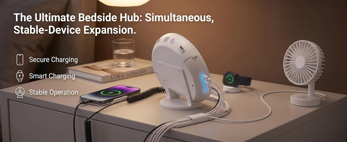 The Ultimate Bedside Hub Multi-Device Charging Station